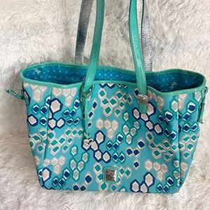 Brighton Blue and Green Geometric Tote